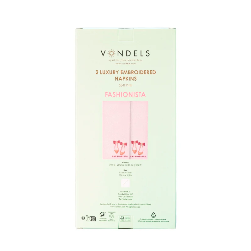 Vondels - Katoenen servetten FASHIONISTA Roze (set van 2) - Image 3