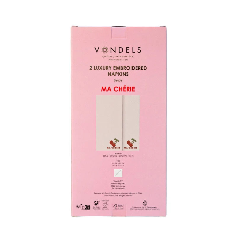 Vondels - Katoenen servetten MA CHERIE Beige (set van 2) - Image 3