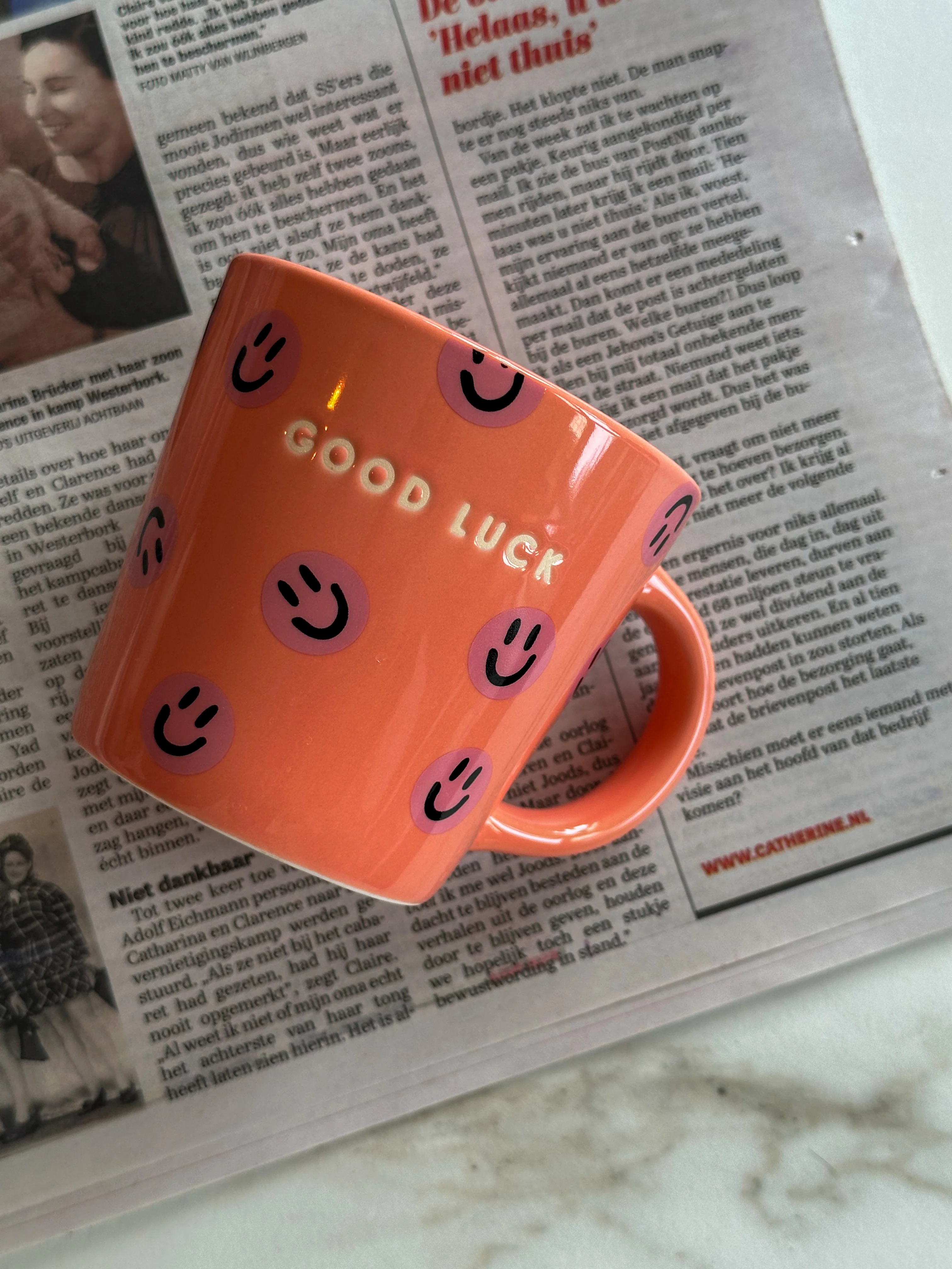 Vondels - Cappuccino mok smileys GOOD LUCK - Image 4